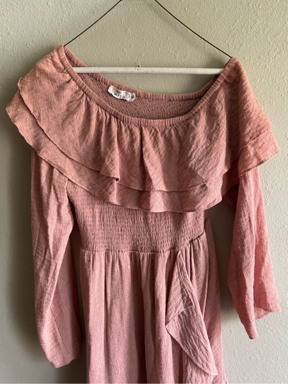 Wish Pink Ruffle Off-Shoulder Dress - Picture 2 of 6